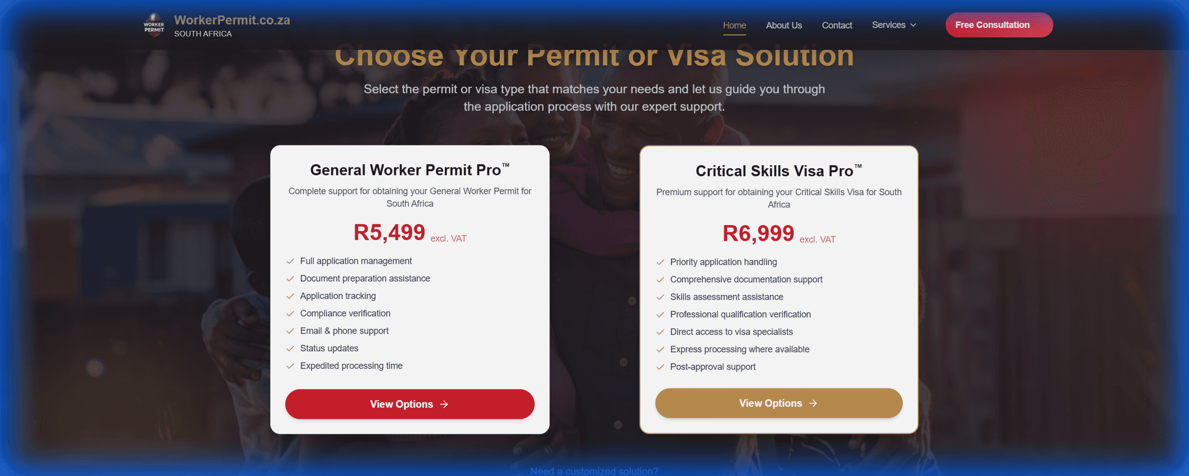 Visa Services Pricing